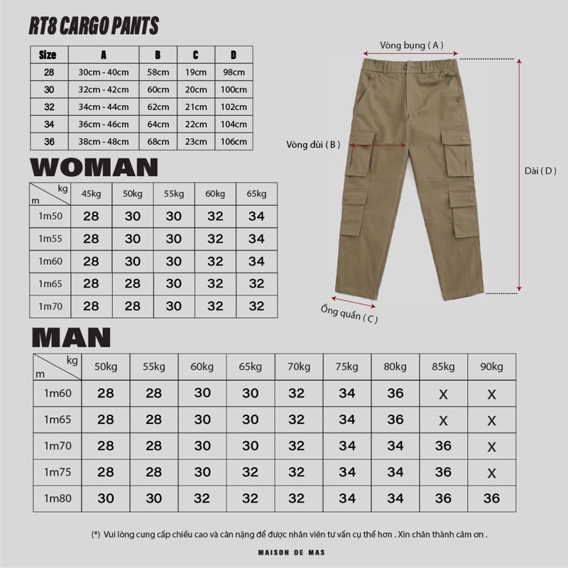 Quần dài RT8 CARGO PANTS / Light Mocha | BigBuy360 - bigbuy360.vn