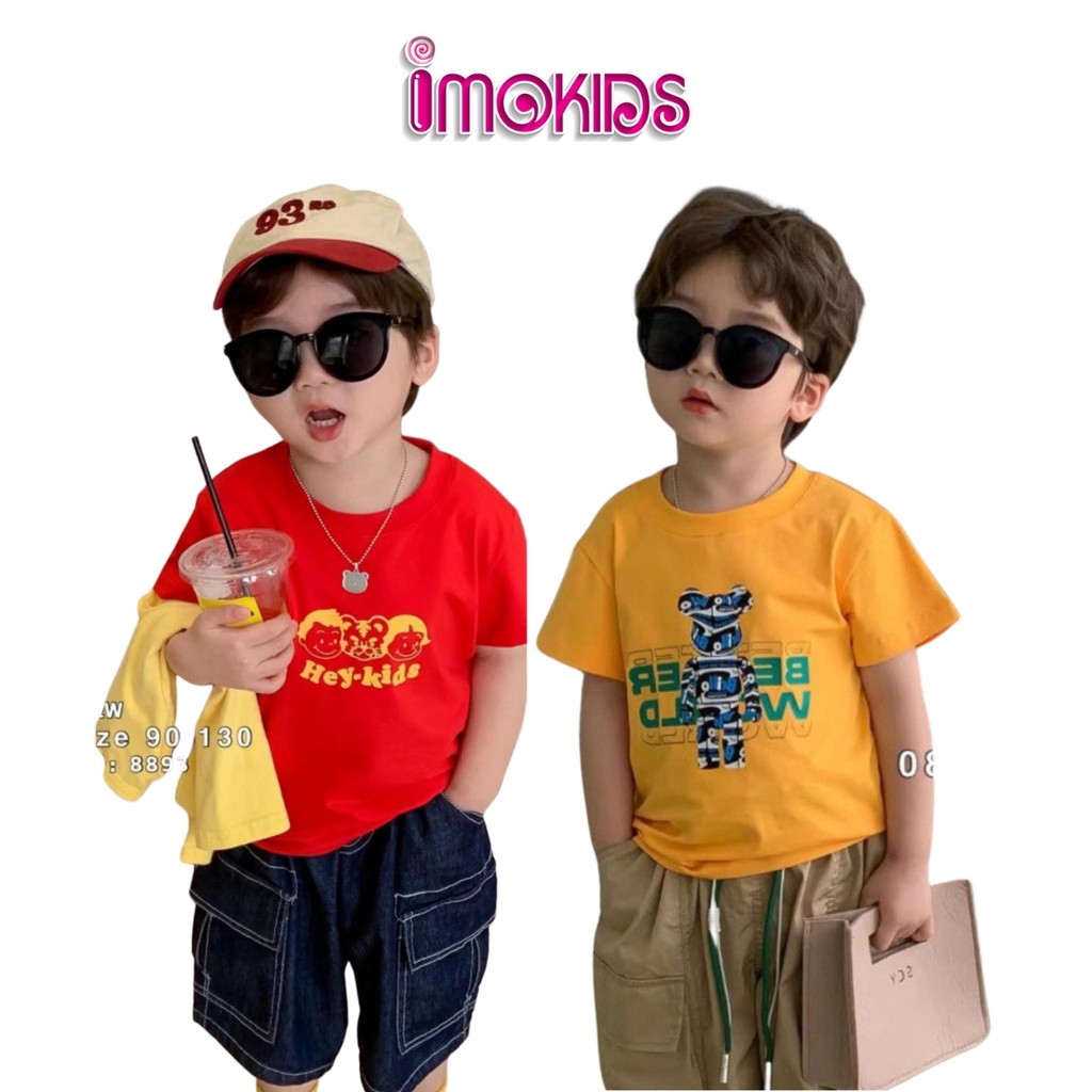 Áo thun bé trai size nhí Banbino 07-16kg áo cộc tay cho bé cao cấp chất thun lạnh co giãn thoải mái thời trang qate