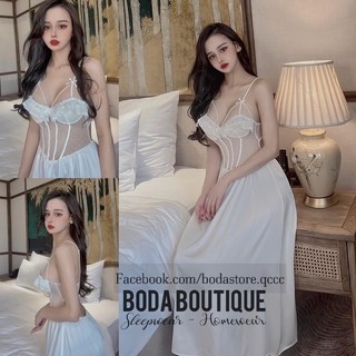 Đầm ngủ cổ v sang trọng qccc