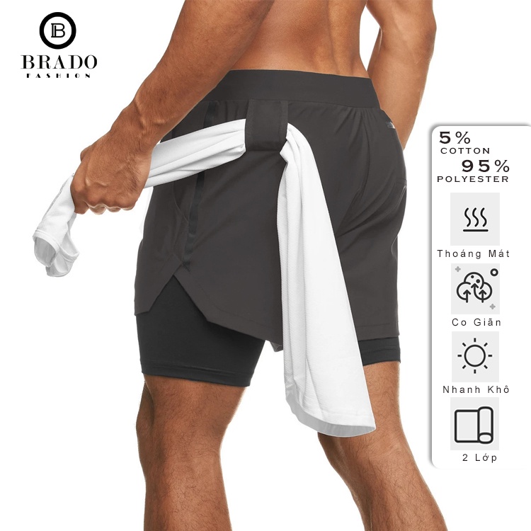 Quần Short Thể Thao Nam Tập Gym DK41- Đen