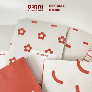   Onni  Giấy bao vở bao sách dễ thương tối giản 2023 - Giấy Plain 100gsm - Tặng kèm nhãn vở - Đỏ 