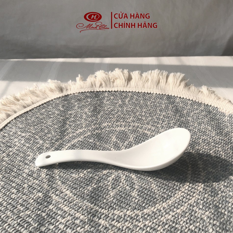 Thìa, Muỗng Trắng Trơn Sứ Minh Châu - Giadungdrb