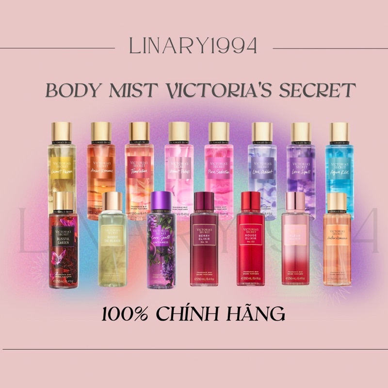 [LINARY1994] Victoria's Secret Mỹ xịt thơm Body Mist toàn thân - 250ml