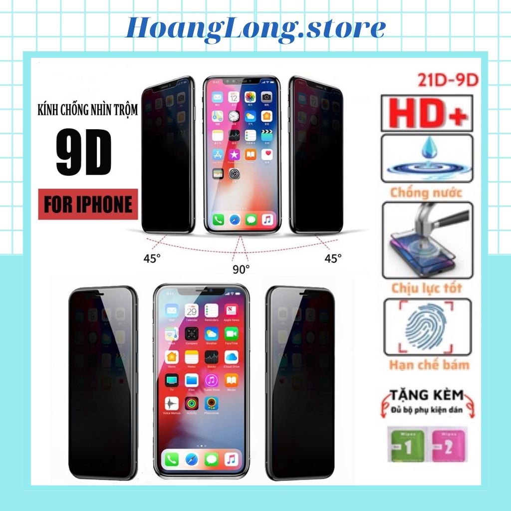 Kính Cường Lực Iphone Chống Nhìn Trộm full màn 6/6s/6plus/6splus/7/8/7plus/8plus/X/Xsmax/ip11/ip11pr