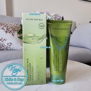 Sửa Rửa Mặt Nature Republic Jeju Sparkling Mud Foam Cleanser