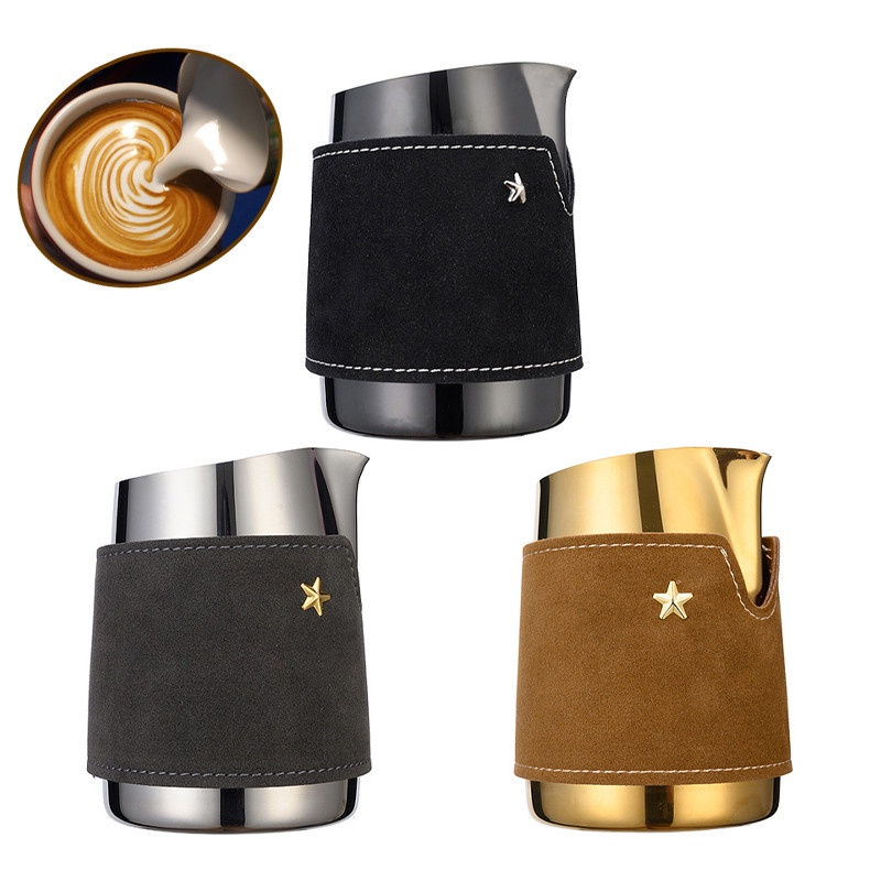 Shamjina 420ml Bình Tạo Bọt Cà Phê Espresso Latte Bằng Thép Không Gỉ