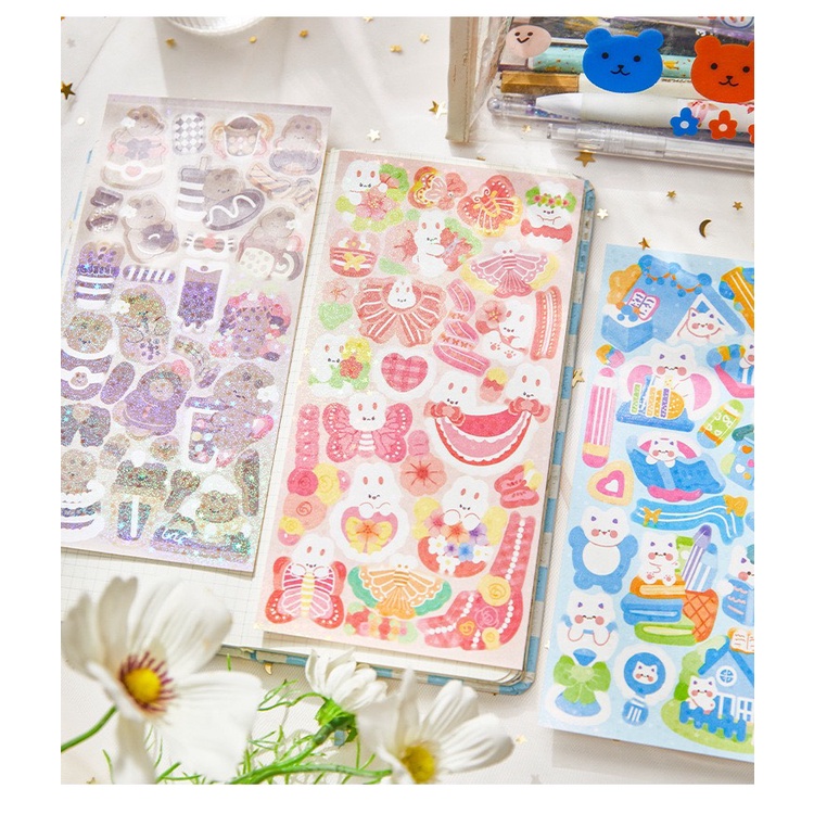 Sticker Dán Nhiều Màu Lấp Lánh Dùng Trang Trí Laptop, Sách Vở Học Tập