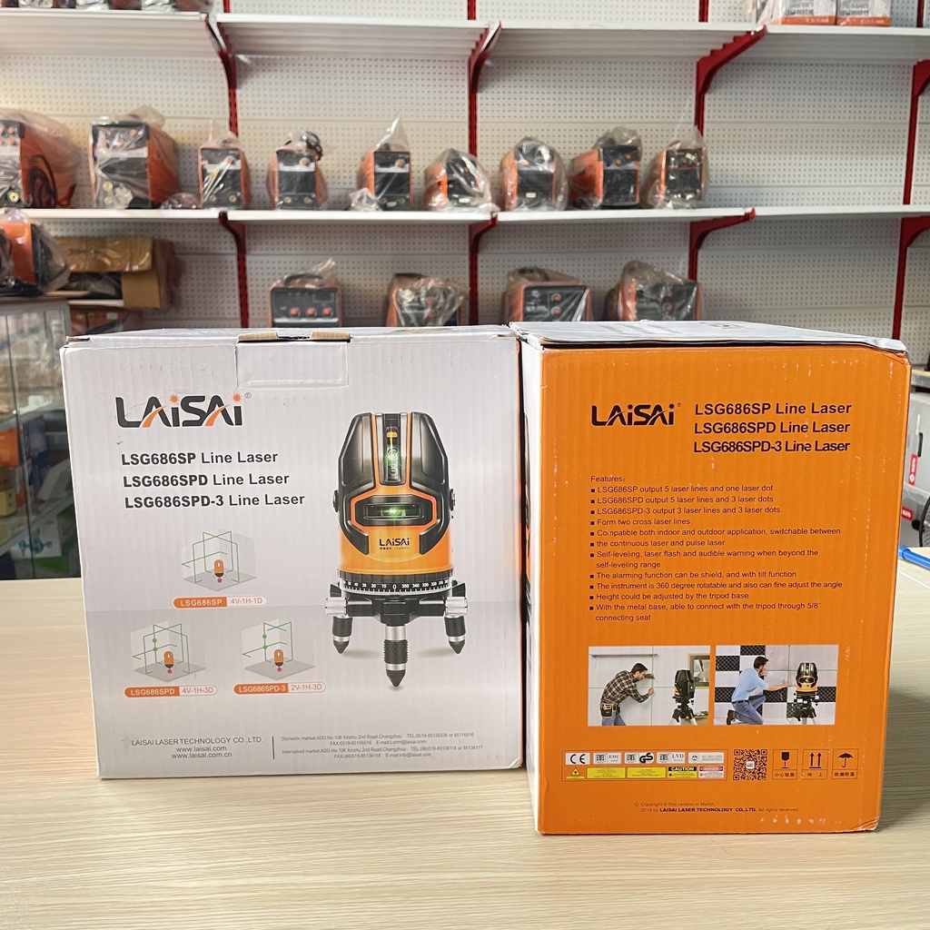 (CHÍNH HÃNG) Máy cân bằng laser 5 tia xanh Laisai LSG686SPD