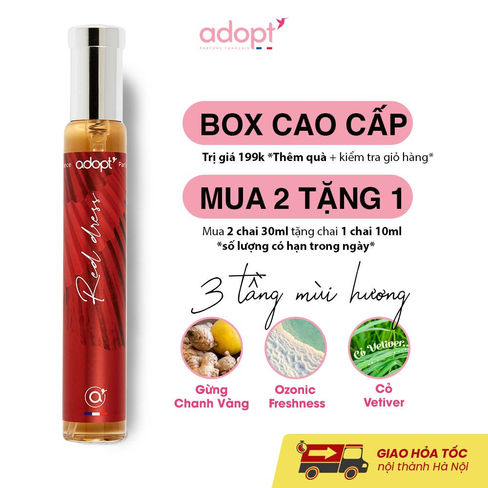 Nước hoa nữ Adopt' Red Dress cao cấp 30ml lưu hương đến 12 tiếng ngọt ngào tình khiết quyến rũ