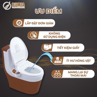 Nắp bồn cầu tự rửa thông minh, xịt rửa vệ sinh hậu môn và vệ sinh cho phụ nữ Bumia bidet, mã sản phẩm BM-01V