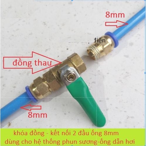 Van khóa ống 8mm dùng phun sương - van khóa ống phun sương  giá sỉ