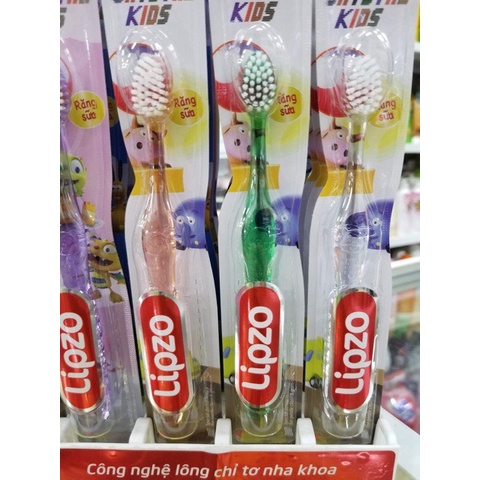 Bàn Chải Đánh Răng Lipzo Crystal Kids Lông Chỉ Tơ Nha Khoa Kháng Khuẩn Dành Cho Trẻ Em Từ 2 - 5 Tuổi