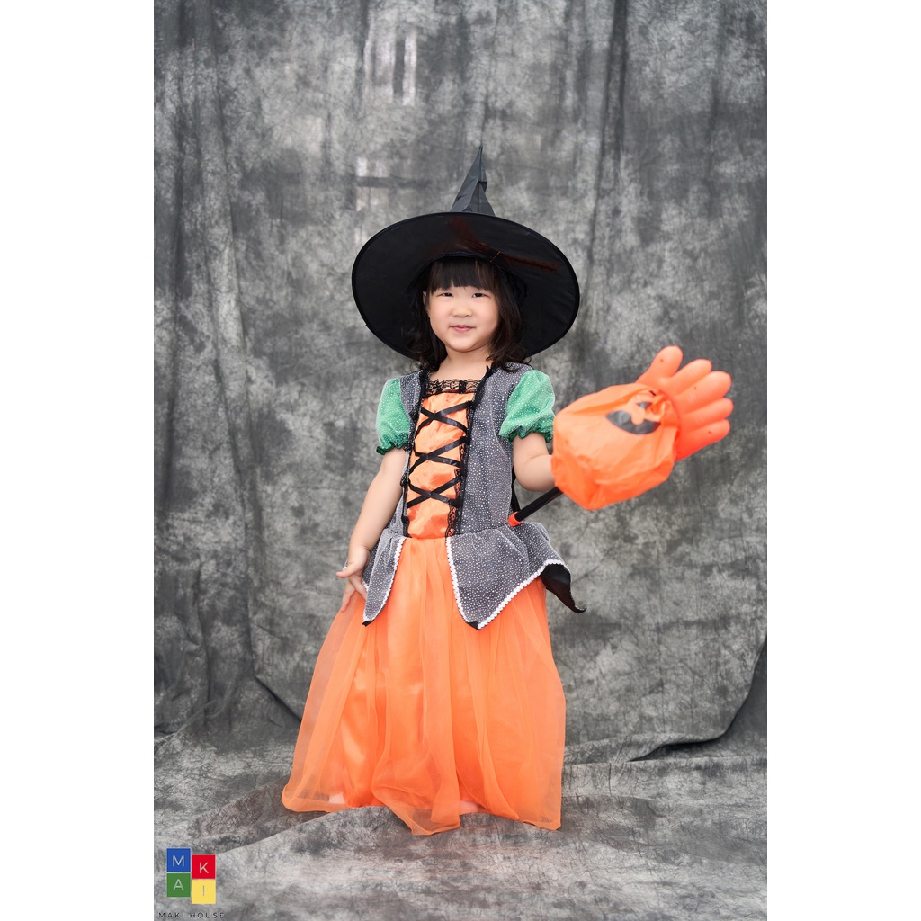 Quần áo trẻ em hoạt hình hoá trang độc lạ halloween Maki Phù Thuỷ Bí N