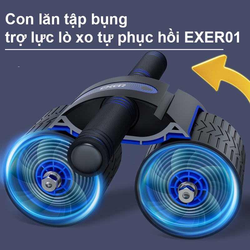Con lăn tập bụng bánh xe hình vòm trợ lực lò xo tự phục hồi Sportslink exer01
