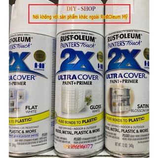 Sơn xịt màu Trắng 2X - Ultra Cover White Spray ( Mờ, Bóng, Chìm)