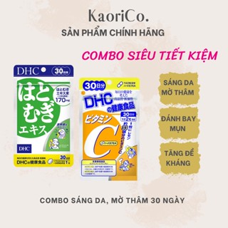 Combo Viên uống DHC mờ thâm dưỡng trắng sáng da 30 ngày uống (Vitamin C 60 viên & Adlay Extract Sáng da 30 viên)