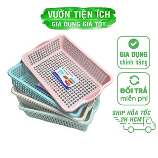 Rổ nhựa chữ nhật nhiều màu nhiều size đa dạng - Vườn tiện ích