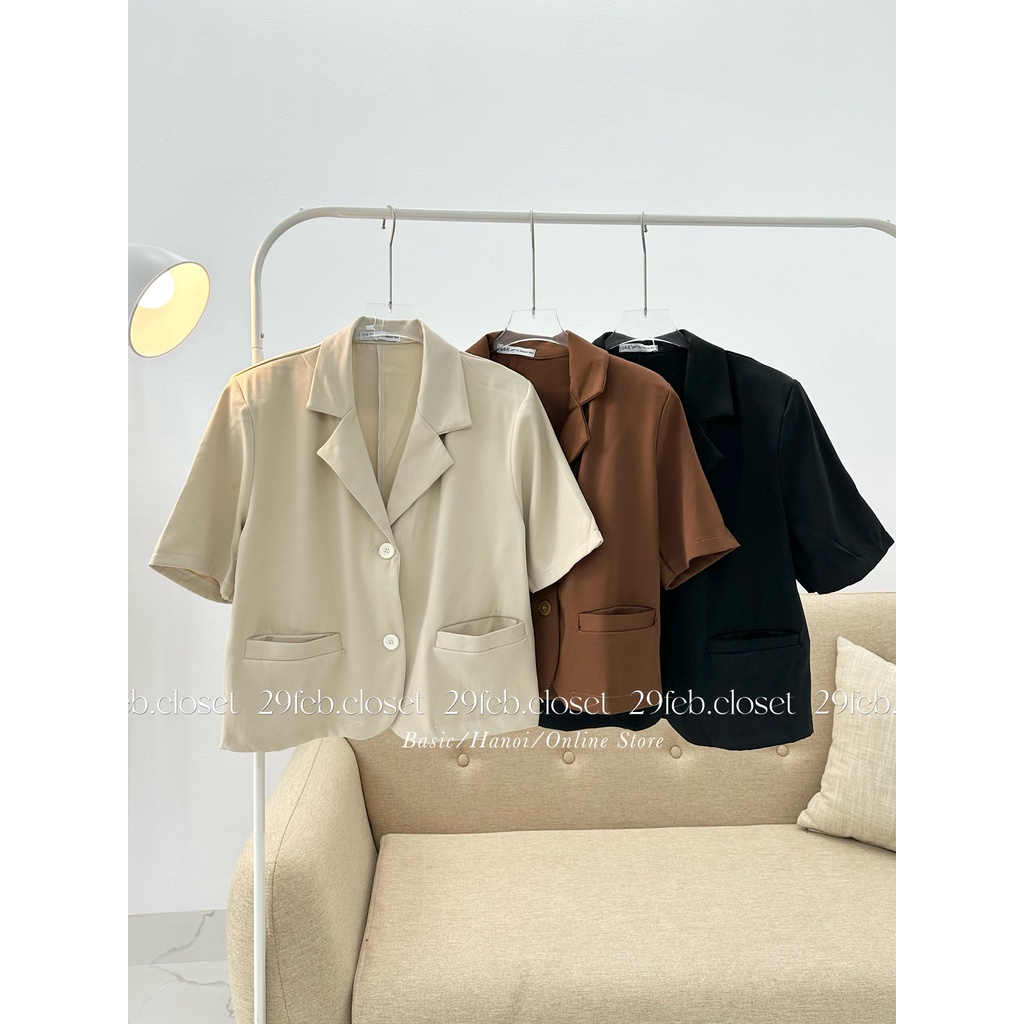 Áo blazer cộc tay dáng lửng kèm độn vai - 29feb.closet - A234 | BigBuy360 - bigbuy360.vn