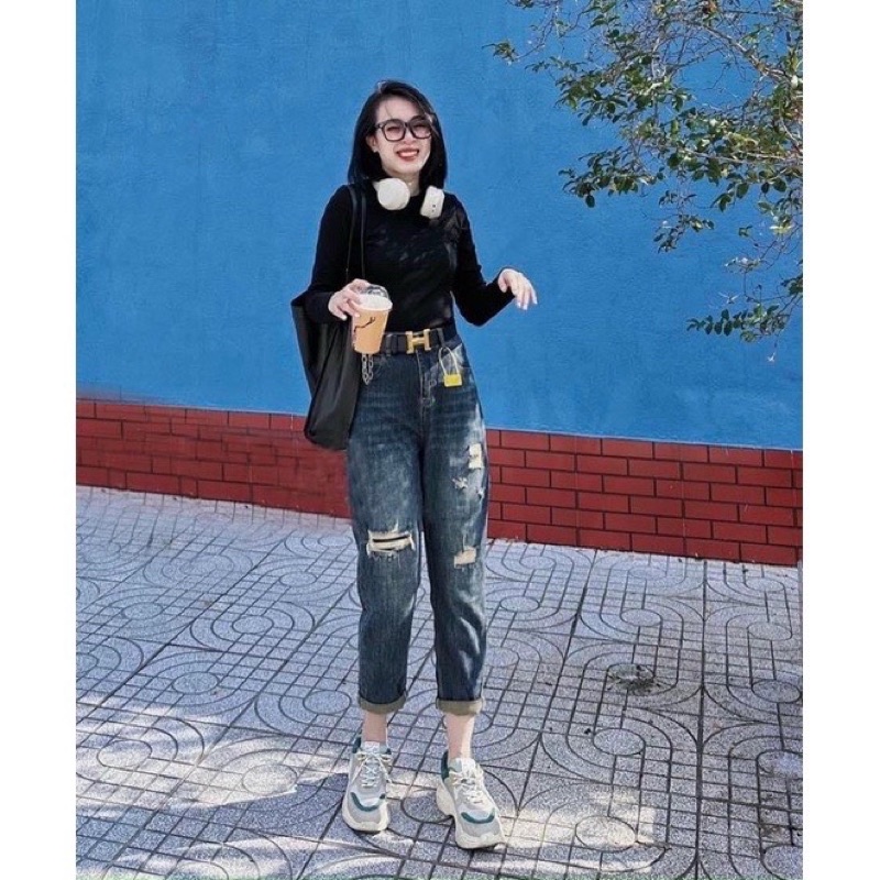 Quần jeans baggy rách siêu hot #1104