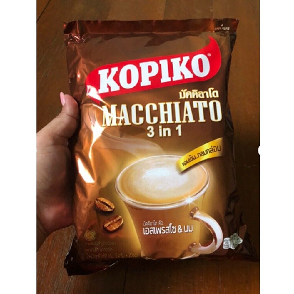Cà Phê Kopiko Macchiato 3in1 Chính Hiệu Thái Lan - Kopiko Macchiato 3in1 Instant Coffee Thailand 480g