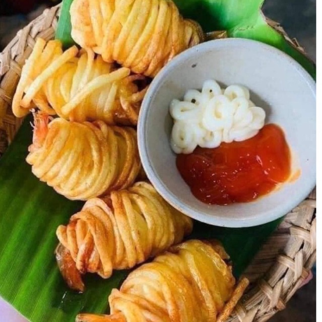Tôm cuộn khoai tây khay 10c-hàng loại l❤️Tmart-Thực phẩm sạch