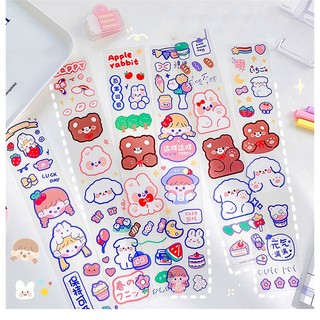 Sticker Pet từng tấm hình cute đáng yêu chống nước, sticker PVC