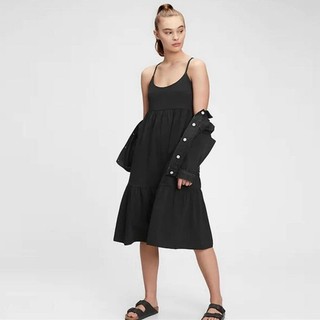 [56kg-68kg] Đầm dây xòe thun cotton mịn đẹp hàng VN xuất xịn màu đen