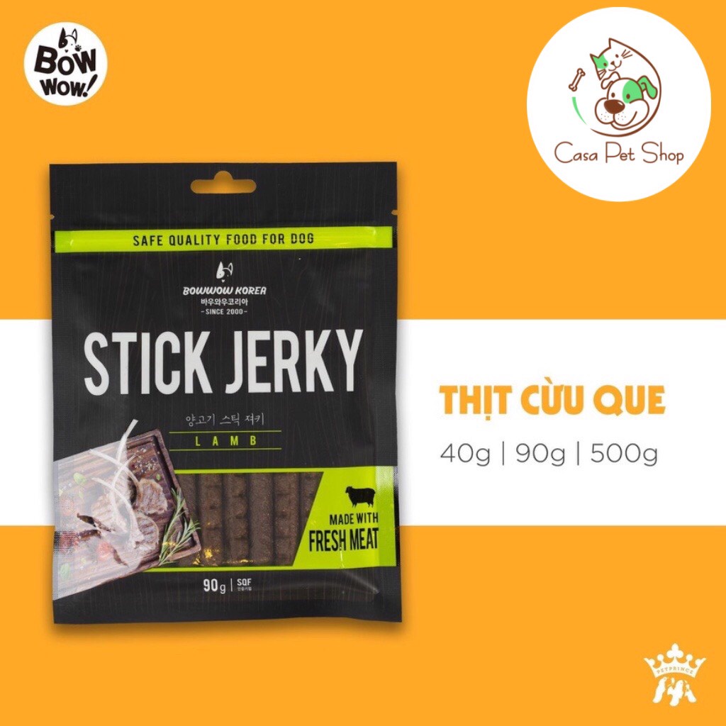 Snack Bow Wow thịt cừu que cho chó 90gr hàn quốc