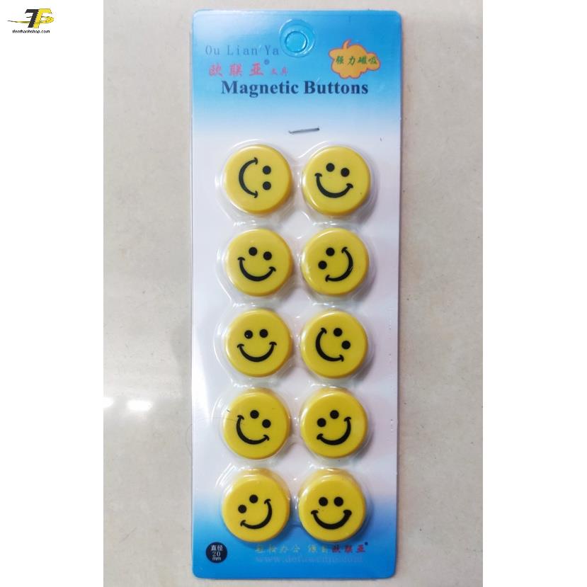 Nam châm mặt cười đường kính 20mm vỉ 10 viên