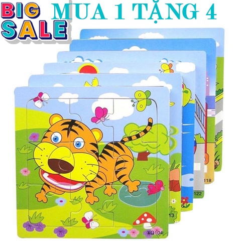 Đồ chơi tranh ghép hình gỗ puzzle 9 mảnh 15*15cm  ghép 20 mảnh 30 mảnh 60 mảnh - Bộ ghép hình - Tranh xếp hình