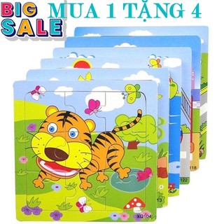 Đồ chơi tranh ghép hình gỗ puzzle 9 mảnh 15*15cm ghép 20 mảnh 30 mảnh 60 mảnh - Bộ ghép hình - Tranh xếp hình