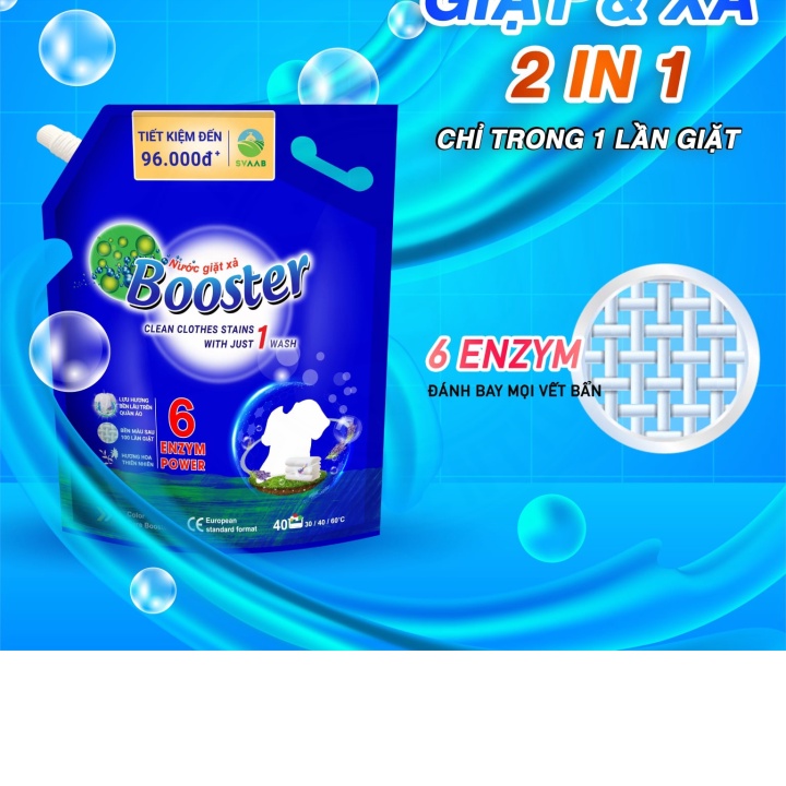 Nước giặt xả Booster 3,7 L (2023) hàng xuất khẩu Nhật Bản, Châu Âu (hương hoa thiên nhiên) thương hiệu S việt SVAAB