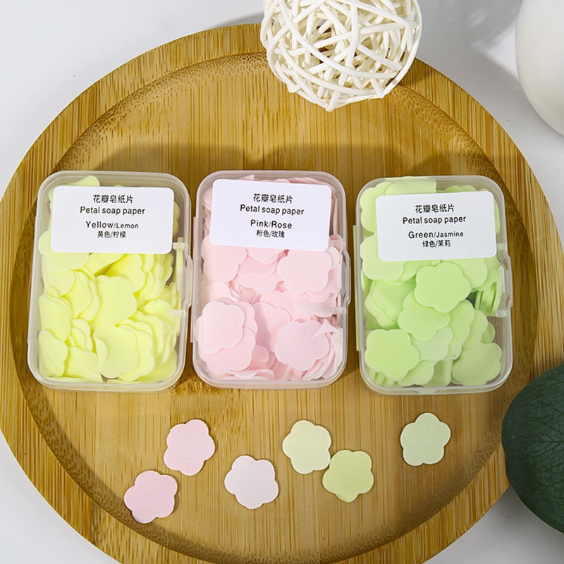 Xà Bông Rửa Tay Hình Bông Hoa, Xà Phòng Giấy Bỏ Túi Đi Du Lịch Đi Ra Ngoài Tiện Lợi