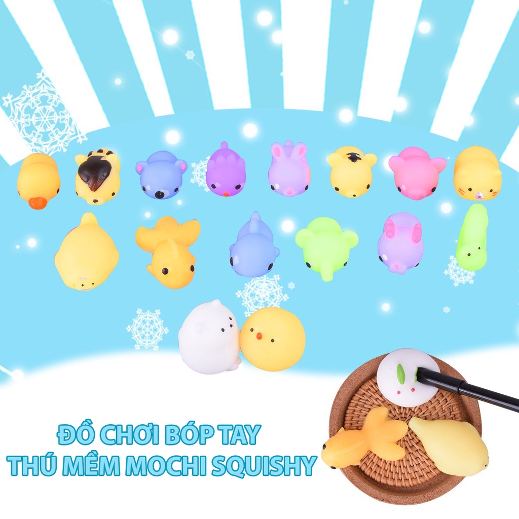Thú Mềm Mochi Squishy Đồ Chơi Bóp Tay Giảm Stress Nhiều Màu Sắc - Kiểu Dáng Dễ Thương Cho Trẻ Từ 1 Tuổi Trở Lên