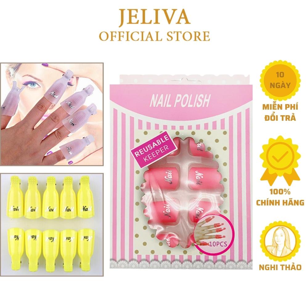 Kẹp ủ phá gel móng tay set 10 chiếc JELIVA