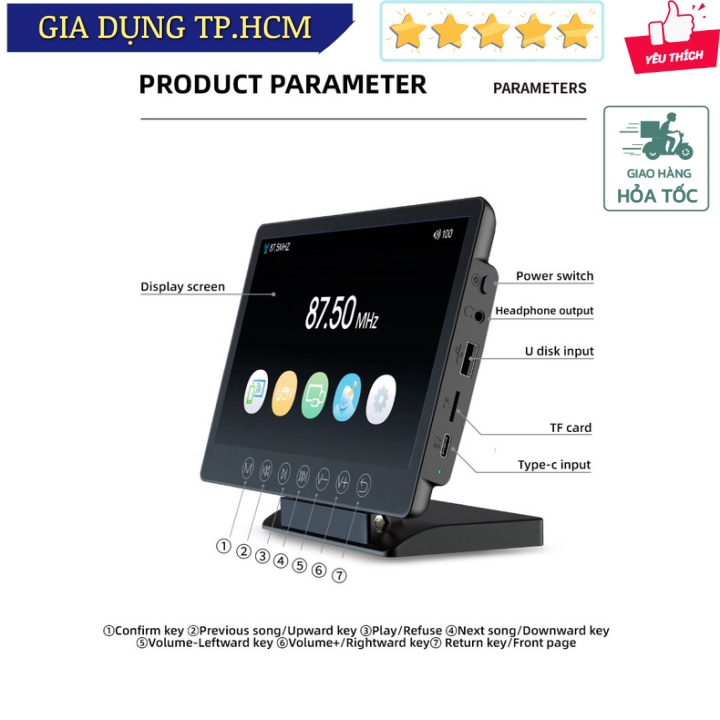 🆕 Màn hình giải trí đa phương tiện đặt Taplo cho xe hơi 7 Inch Car Radio Autoradio Stereo Receiver FM TF HD MP5 Player