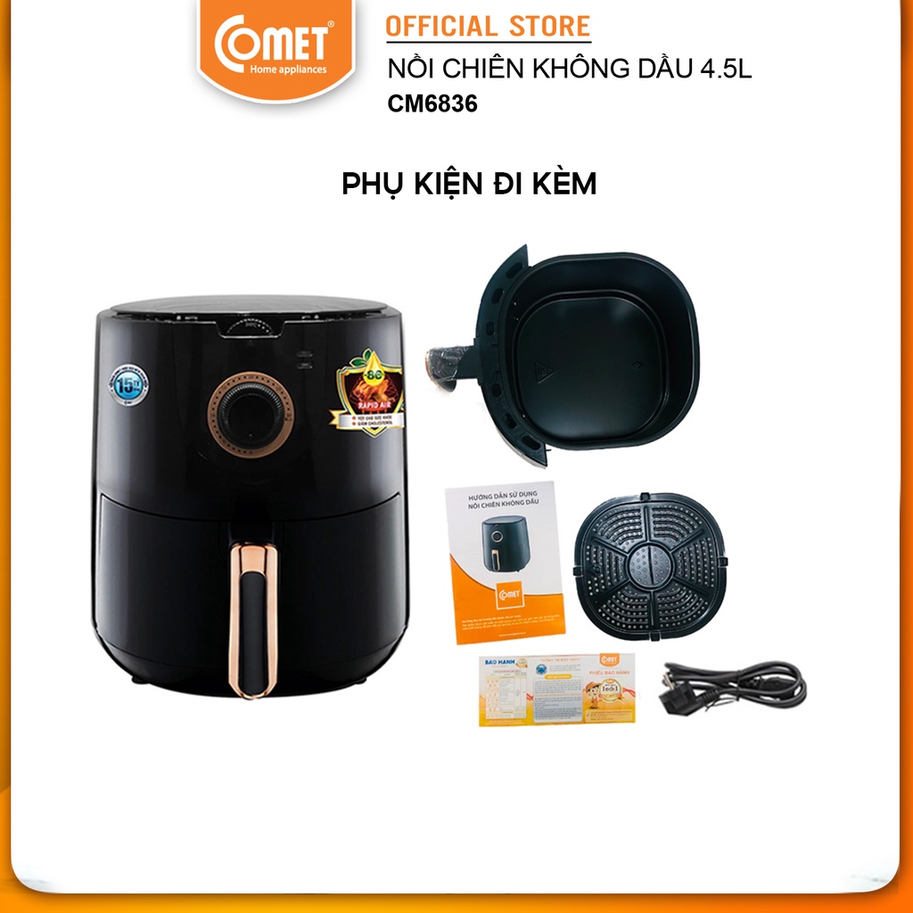 Nồi chiên không dầu 4,5L COMET - CM6836