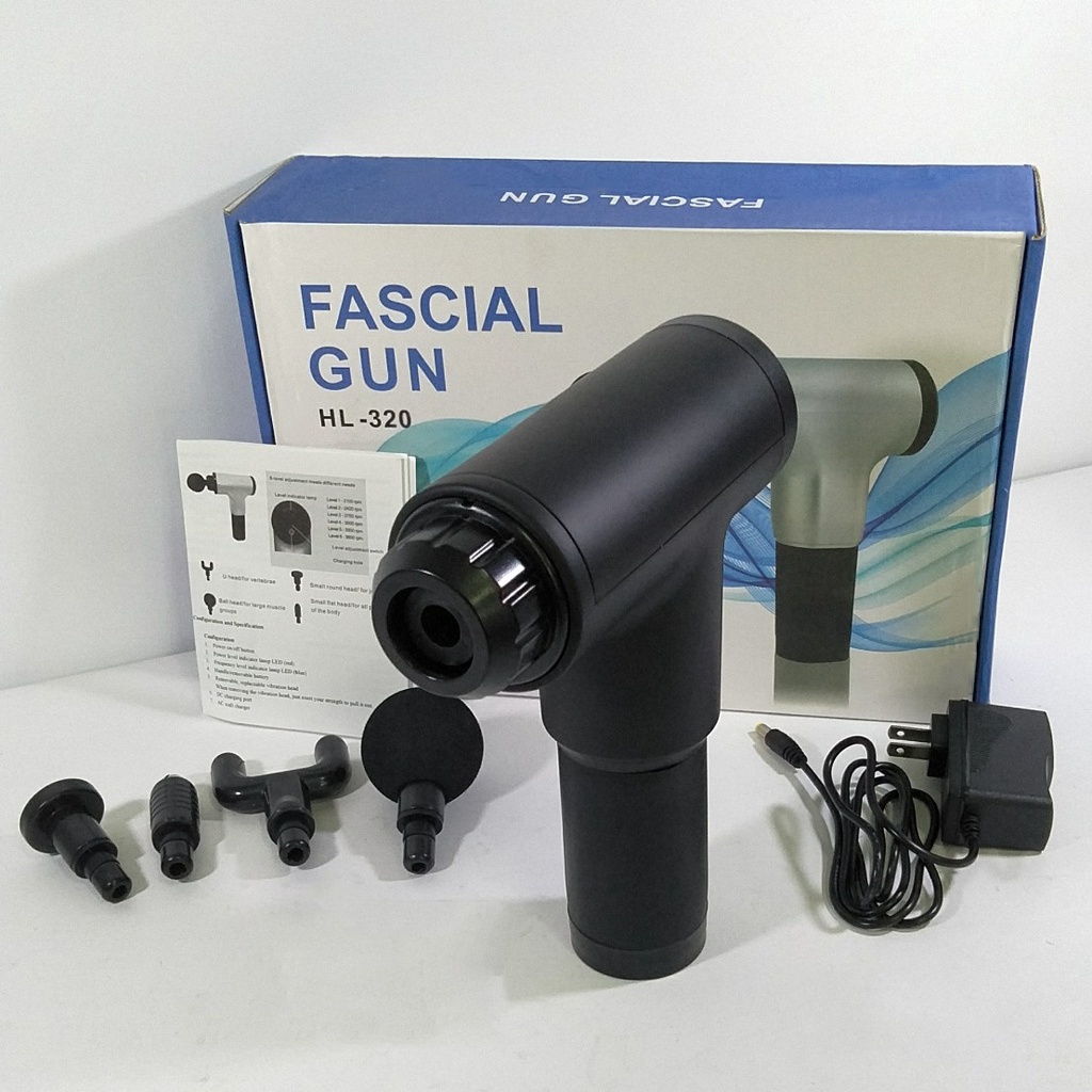 Máy Massage Cầm Tay 4 Đầu 6 Chế Độ - Súng Đấm Lưng massage Trị Nhức Mỏi Vai Gáy, Đau Giãn Cơ