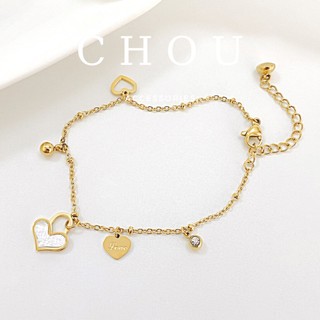 Vòng tay titan trái tim love | chou accessories |