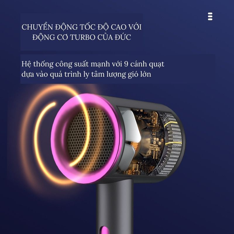 Máy sấy tóc công suất lớn 2300W Hair dress thiết kế vỏ chống giật hiện đại hàng nội địa aut cao cấp Miibooshi