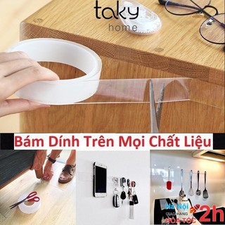 Cuộn Băng Dính Trong Suốt 2 Mặt, Băng Keo Trong Suốt, Sử dụng Dính Dồ Vật Trong Nhà, Có Thể Tái Sử Dụng. TakyHome 6005