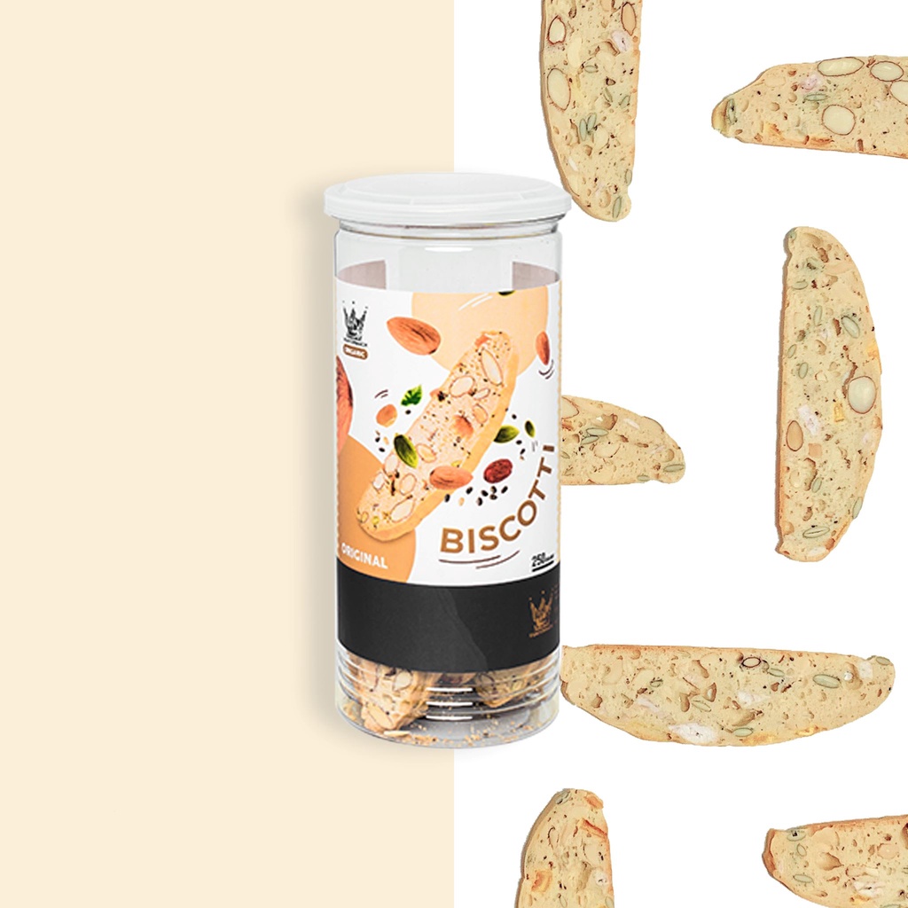 Bánh Biscotti ORIGINAL 250gr Bánh Ăn Kiêng Không Đường Vua Yến Mạch