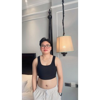 Áo Nịt Ngắn Có viền Vải Thun Cotton