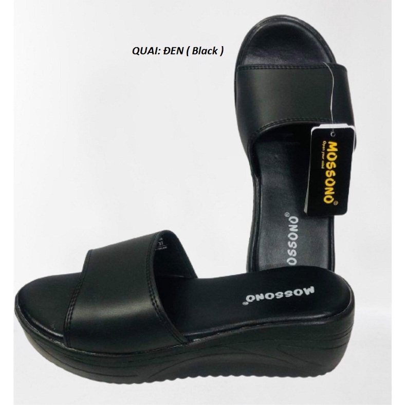 Dép Thái Nữ Quai Ngang Da Đế Cao Mossono YW568