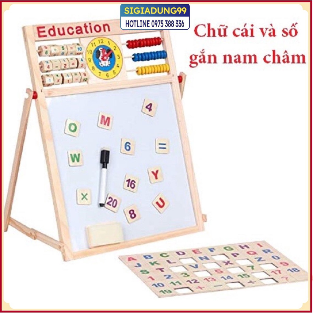 Bảng Học Chữ Cái Cho Bé 💕AKIM💕 Bảng Học Cho Bé 2 Mặt Có Bộ Số Và Chữ Cái Gỗ Gắn Nam Châm, Bảng Hai Mặt Cho Bé