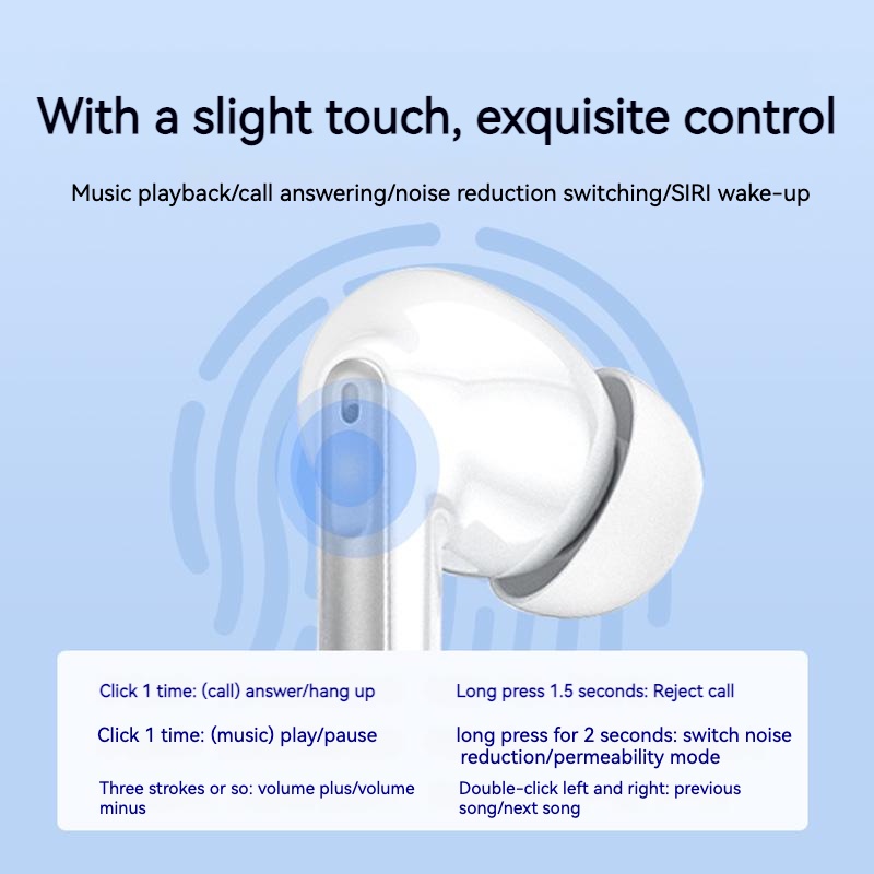 OKSJ XY-70 TWS Bluetooth headset for apple\Xiaomi wireless headphones in-ear active noise cancellation, low latency game music, long battery life, call business