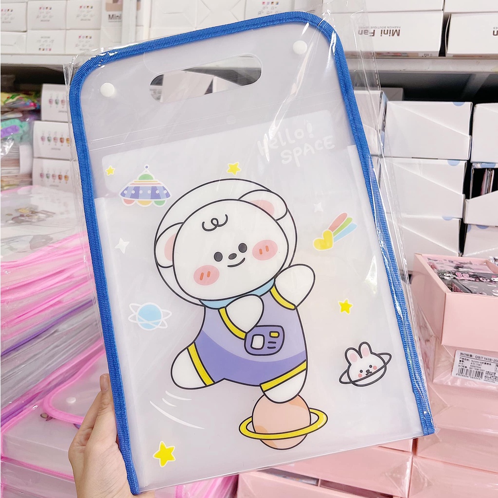 Bìa hồ sơ, bìa tài liệu A4 13 ngăn quai có tặng kèm sticker phân loại