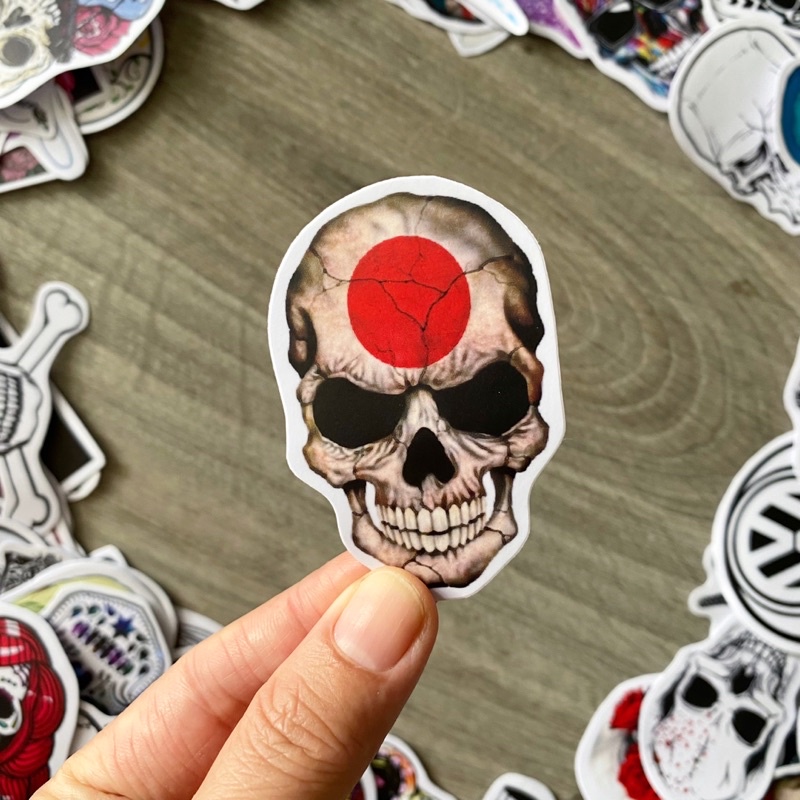 Sticker ĐẦU LÂU - SKULL decal hình dán chống nước trang trí xe, laptop, nón bảo hiểm