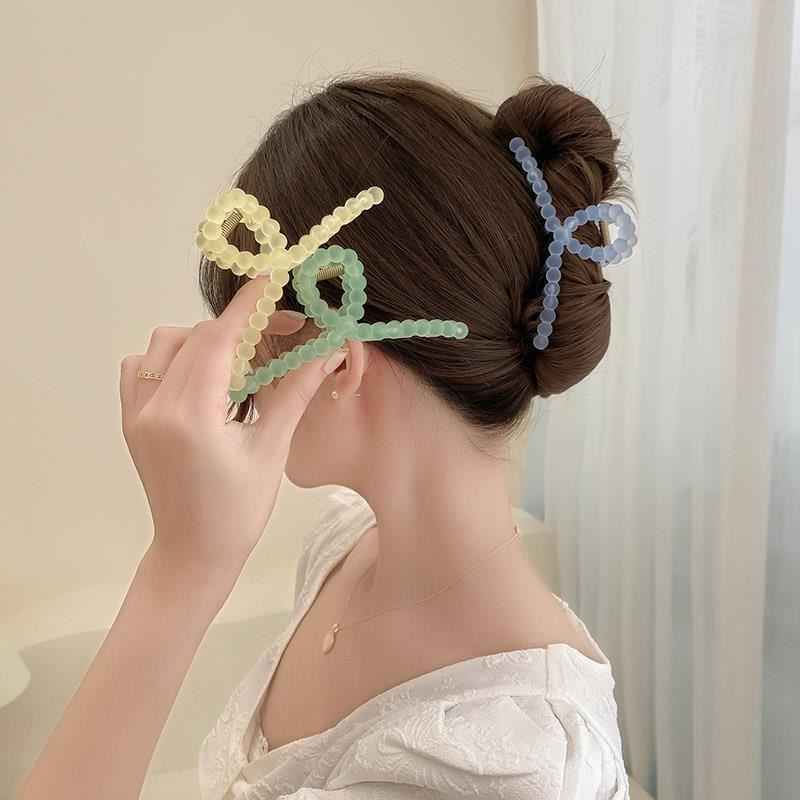 1 kẹp càng cua gấp tóc hạt tròn nhiều răng kẹp tóc hàn quốc cực xinh