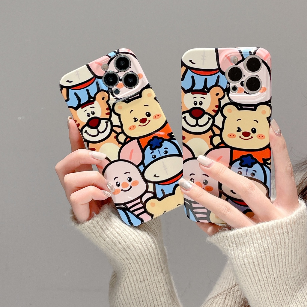Ốp Điện Thoại Cứng Chống Sốc In Hình Gia Đình Winnie Đáng Yêu Cho iPhone 14 / 13 / 12 / 11 / X / 8 / 7P